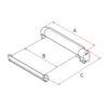 Custodia del tendalino F45 L 550 • Polar White / Sahara chiusa, montata sul fianco di un veicolo ricreazionale.