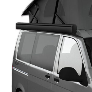 Dettaglio del cassonetto aerodinamico del F43 Van 270 Deep Black, mostrando la robustezza della struttura in alluminio.