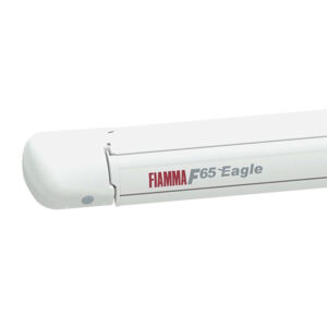 VRD8136G_1-1 Tendalino da tetto FIAMMA S.P.A. F65 Eagle Ducato 369 • Polar White / Grey esteso, vista laterale del camper.