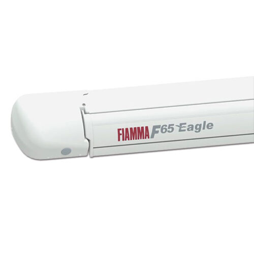 Tendalino da tetto F65 Eagle Ducato 399 Polar White / Grey installato su camper, offre ampia zona d'ombra.