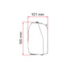 VRD9145G_4-1 Immagine laterale del F45 Eagle 450 Polar White / Royal Grey montato su un caravan, offrendo ombra e riparo.