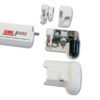 Motor Kit F45S Polar White per tende da sole FIAMMA S.P.A., vista frontale del motore compatto.