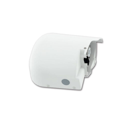 Motor Kit F65L > 2018 Polar White installato su tendalino Fiamma, mostrando il motore discreto e l'integrazione perfetta.