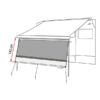 VRP2235_3-1 Immagine del Blocker 350 • 140 cm ripiegato, mostra la sua compattezza e facilità di stoccaggio per il trasporto.