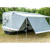 VRP2240_1-1 Blocker 400 • 140 cm installato su veranda camper, offre protezione frontale e privacy.