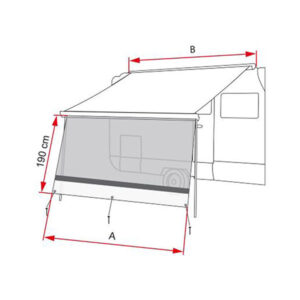 Dettaglio della rete in PVC del Sun View XL 260 • 190 cm, che offre protezione solare e privacy.