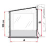 Immagine dettagliata del tessuto resistente e del sistema di fissaggio del Side W Pro Shade F45/F70/F65 Left per tendalini Fiamma.