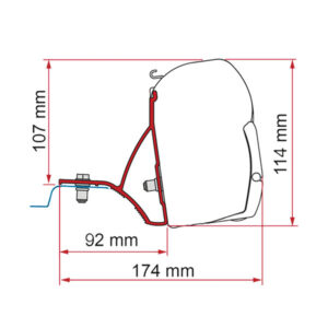 Dettaglio del Kit Renault Trafic >2015 di FIAMMA S.P.A. per l'installazione sicura di accessori su furgoni.