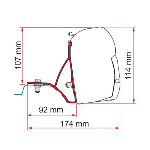 Dettaglio del Kit Renault Trafic >2015 di FIAMMA S.P.A. per l'installazione sicura di accessori su furgoni.