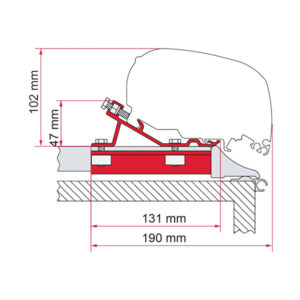 Kit Fixing-Bar FIAMMA S.P.A. per fissaggio tende da sole su van, robusto e compatibile.