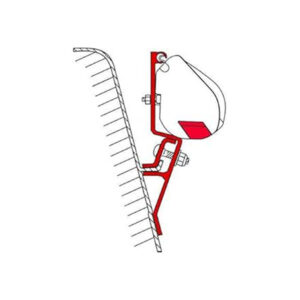 Kit staffa F35 per VW T3 FIAMMA S.P.A. installato su veicolo, per fissaggio tendalino