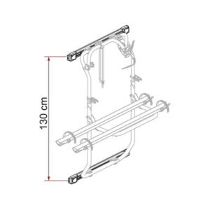 Dettaglio del Kit barre per furgoni Ducato ≥'06, robusto sistema di portaggio esterno in finitura Deep Black.