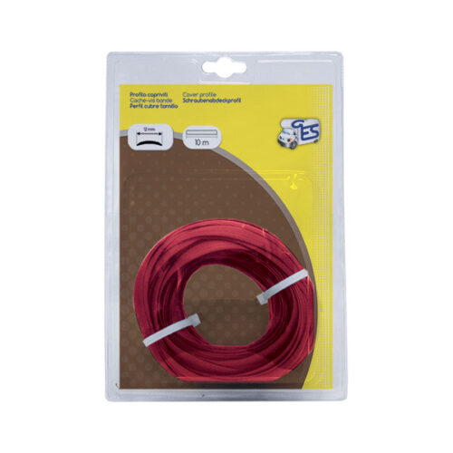 VTE10RC_1-1 Profilo copriviti Rosso in blister 10mt per rifinire e proteggere le giunzioni esterne del camper.
