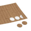 VTE135_1-1 Dettaglio ravvicinato di una cover adesiva nocciola • Ø 13 applicata su pannello interno del camper.