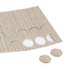 VTE138_1-1 Dettaglio ravvicinato delle cover adesive rovere sbiancato • Ø 13 su una superficie in legno chiaro, evidenziando la finitura.