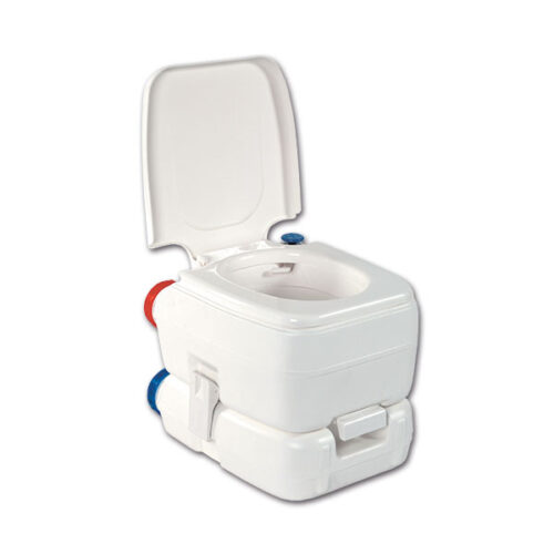 WC portatile Bi-Pot 34 di FIAMMA S.P.A. per camper e caravan, colore grigio e bianco, con indicatore di livello.