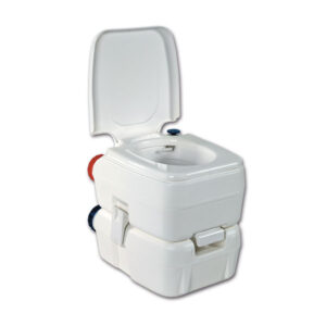 WCP103_1-1 WC portatile Bi-Pot 39 di FIAMMA S.P.A. in ambiente campeggio, mostrando la sua compattezza e funzionalità.