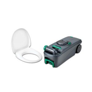 WCT103_1-1 Dettaglio del Toilet Fresh-Up set C400 THETFORD con cassetta, sedile e liquidi per la manutenzione della toilette del camper.