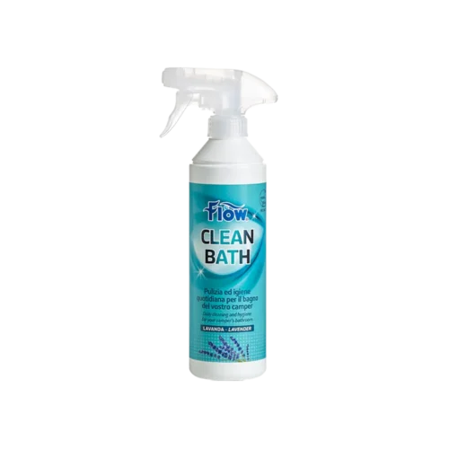 clean-bath-no-ombra Flacone spray FLOW CLEAN BATH SPRAY 500ML per la pulizia del bagno in camper.