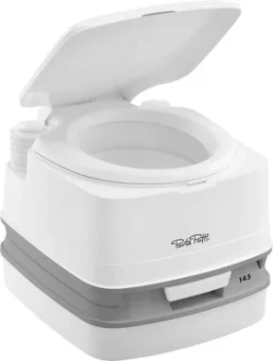 Cassetta WC portatile PORTA POTTI 145 per camper e caravan, vista frontale del prodotto.
