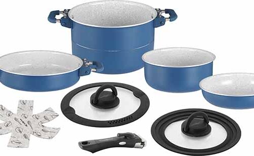 Popote Carezza Magnetogrip 7+1 in cucina camper, ottimizzazione spazio