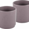 Dettaglio tazzine Set 2 Espresso Dolomit rose su tavolo da campeggio