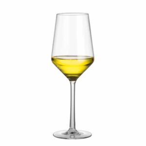 Dettaglio del materiale Tritan dei Bicchieri White Wineglass, trasparente e resistente.