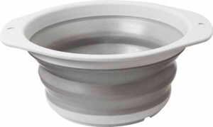 Scolapasta Fold-Away Colander in silicone espanso, pronto all'uso in cucina mobile